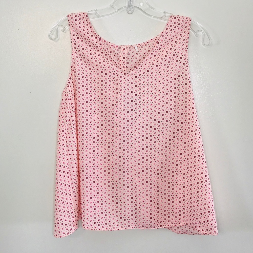 Stitch Fix Printed Split Back Top, Small Petite
